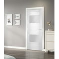 thumbnail image 2 of Slab Door Panel Opaque Glass 2 Lites 36 x 96 inches / Sete 6222 White Silk / Modern Finished Doors / Pocket Closet Sliding Barn, 2 of 3