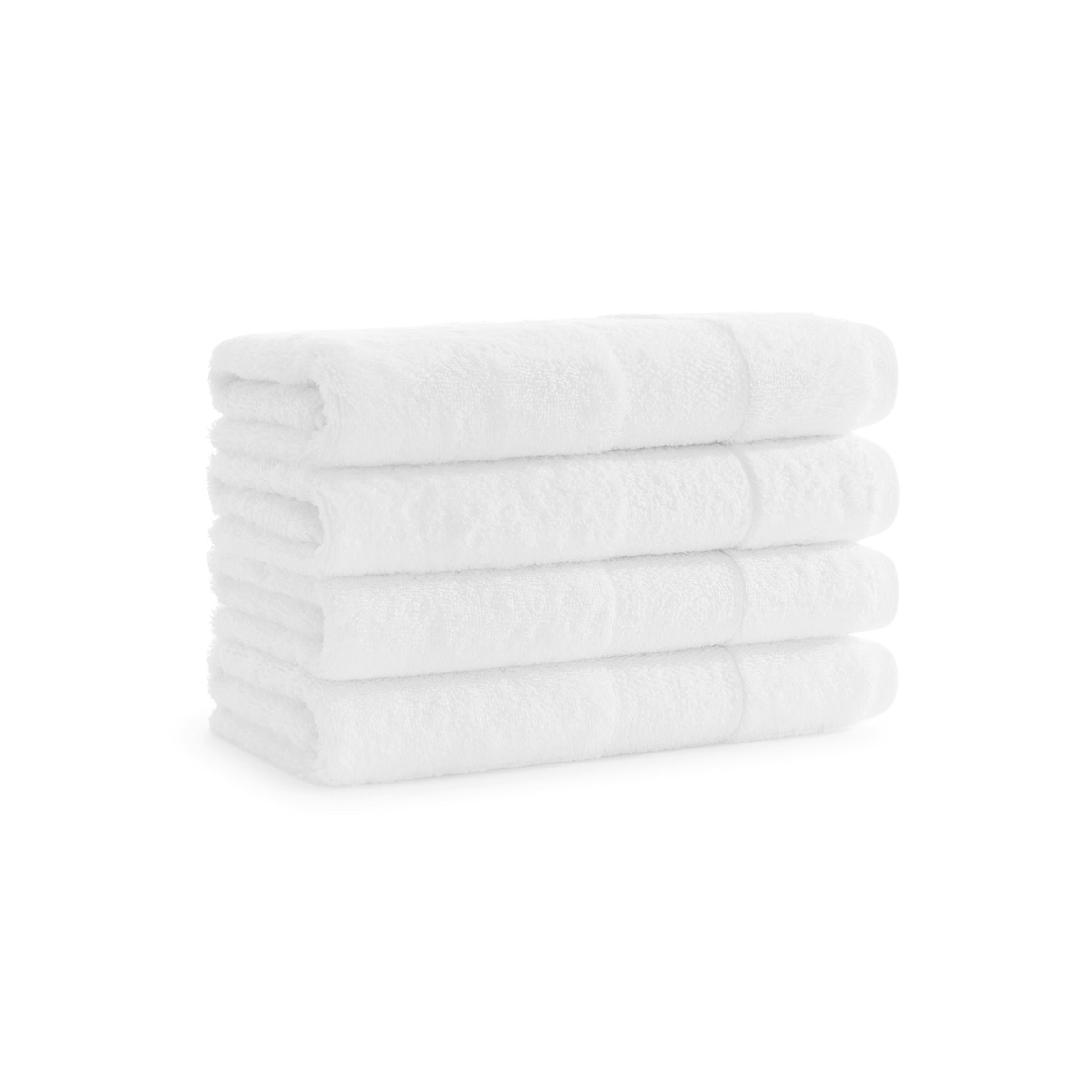 Aston & Arden Turkish Cotton Hand Towels (4-Pack, Thick 600 gsm, 18x32 in., Ultra Soft and Plush, White with Green Ombre Striped Border, Size: 18 inch