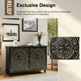 thumbnail image 6 of HLR 48"W Vintage Wood 4 Doors Sideboard Buffet Cabinet with Storage for Living Room, Credenza Black., 6 of 7