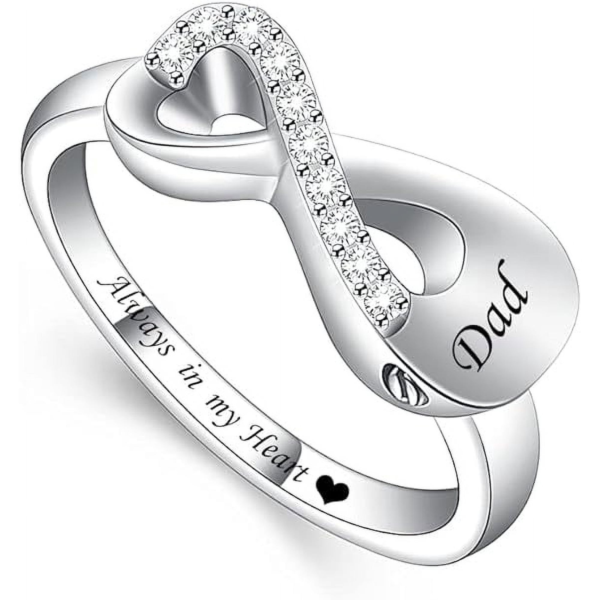 Infinity Mini Urn Ring Hold Loved Ones Ashes Cremation Urn Ring for Dad Women Finger Ring Memorial Jewelry Memorial Keepsake Locket for Human Ash-No.7