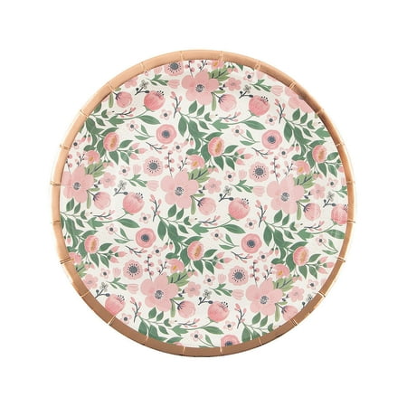 Rose Gold Bridal Shower Dinner Plate - Party Supplies - 8 Pieces