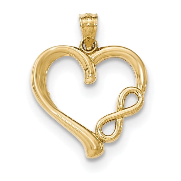 14k Gold Polished Infinity Heart Pendant