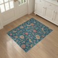 thumbnail image 3 of ODIKA 3'x5' Teal Garden Elegance with Vintage Floral Washable Accent Rug Classic Botanical and Bird Motifs, Timeless Appeal Pet Friendly, Non-Shedding Mat for Bedside, Nursery Room, 3 of 7