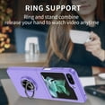 thumbnail image 3 of Nalacover for Samsung Galaxy Z Flip 6 Folding Case with Rotated Ring Holder Kickstand, Rugged Shockproof Magnetic Cover Support Car Mount Lens Protection Case for Samsung Galaxy Z Flip 6, Purple, 3 of 9