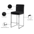 thumbnail image 4 of Meridian Furniture Giselle 26"H Velvet Counter Stool in Black, 4 of 5