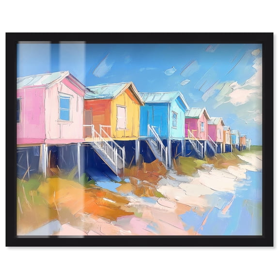 Maritime Palette Shadowbox Print Coastal Art by Art Remedy, Black Frame, 20 x 16