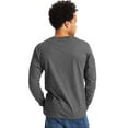 thumbnail image 3 of Men's Hanes® Beefy-T 2-Pack Long-Sleeve T-Shirt Color: Smoke Gray Size: S, 3 of 3