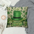 thumbnail image 2 of Nawypu  Nice Sister Gift Happy St Patricks Day Watercolor Lucky Shamrocks Clover With Green Hat Body Burlap Throw Pillow Case Pillowcase Cushion Cover Sofa Decorative Rectangl, 2 of 5