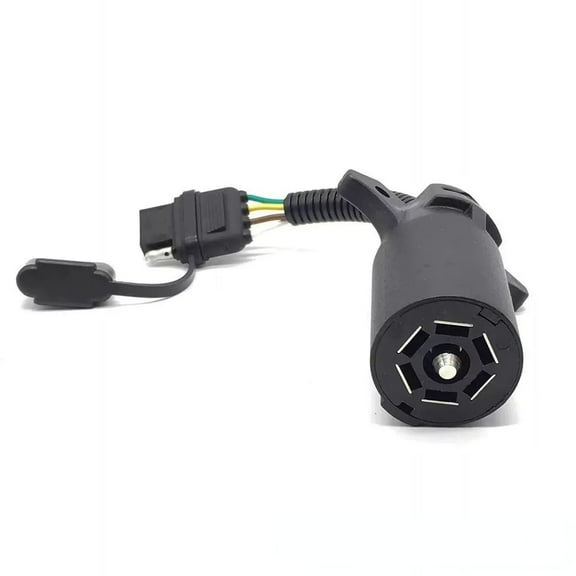 7 Way to 4 Way Trailer Plug Adapter, RV Blade 7 Pin Round to 4 Pin Flat Trailer Light Adapter 11.6 Inches