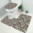 thumbnail image 2 of Beige Gothic Skull Pumpkin Rose Pattern Bathroom Rugs Sets 3 Piece,Toilet Cover Set,Absorbent Non Slip Bathroom Mats Sets with U-Shaped Contour Rug Toilet Rug Set, 2 of 5
