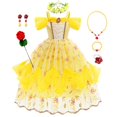 thumbnail image 1 of Vestido de bella para niñas, disfraz de princesa de la Bella y La Bestia, vestido de graduación para niñas Fivean unisex, 1 of 2