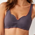 thumbnail image 2 of Women Spring Summer Wireless Pullover Bra, Wide Adjustable Straps V Neck Breathable Mild Push Up Comfort Daily Lounge Bralette Gray XL(XL), 2 of 5
