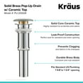 thumbnail image 2 of KRAUS Pop-Up Drain with Porcelain Ceramic Top for Bathroom Sink without Overflow, Gloss Grey, 2 of 7