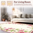 thumbnail image 2 of ODIKA 3'x5' Machine Washable Non-Slip Area Rug, Sweet Pea Romantic Floral Print High Traffic Rug, Pink, 209044, 2 of 7