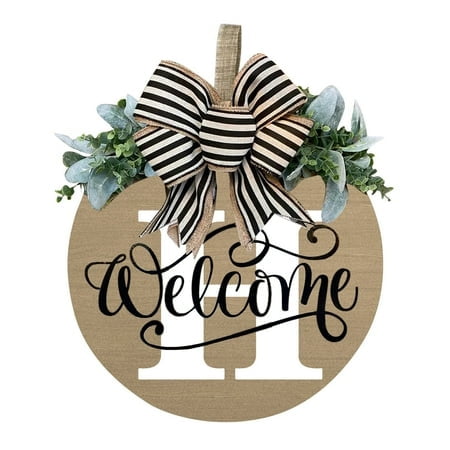 2024 Last Name Year Round Front Door Wreath 26 Last Names Alphabet Door Plate Front Door Decoration Garland Front Door Decoration Door Small Hanging Wreath Wall Family Decorations Antique Decorations
