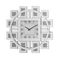 thumbnail image 4 of Mirrored Wall Clock with Roman Numeral Dial & Faux Gemstones for Modern Living Room Bedroom Entryway Decor - Silent Quartz Movement & Floating Design, 4 of 7