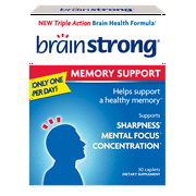 BrainStrong Memory Support Dietary Supplement, Made with Ginkgo Biloba, 30 Ct
