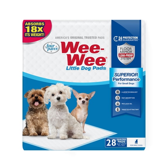 Four Paws Wee-Wee Small Dog Training Pads Little 28 Count