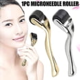 thumbnail image 3 of Th 0.75mm Micro Needles Derma Roller Titanium Microneedle Roller For Face Bodygold2pcs, 3 of 4