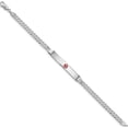 thumbnail image 2 of 14K White Gold Medical Red Enamel Flat Curb Link Id Bracelet (7 X 6.5) Made In United States xm591crw-7, 2 of 5