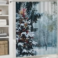 thumbnail image 6 of Orinice Christmas Tree Snow Park Bathroom Decor Set Colorful Luxurious Graphic Print Polyester Fabric Shower Curtain Set with Hooks 69x72, 6 of 7