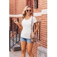 thumbnail image 4 of Ekouaer 4 Pack Women' Maternity Shirts Short Sleeve Crew Neck Side Ruched Pregnancy Tops New Mama Clothes, 4 of 6