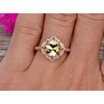 thumbnail image 5 of Milgrain 7mm Cushion Cut Champagne Diamond Moissanite Engagement Ring 2.05 Carat Glaring Wedding Ring 10k Rose Gold Floral Art Deco, 5 of 6