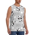 thumbnail image 2 of Uemuo Pandas Pattern Men's Sleeveless T-Shirt,Muscle Athletic Tank Top, Moisture-wicking Quick-dry Breathable Classic Tee Top for Gym Run Outdoor Sports-3X-Large, 2 of 8