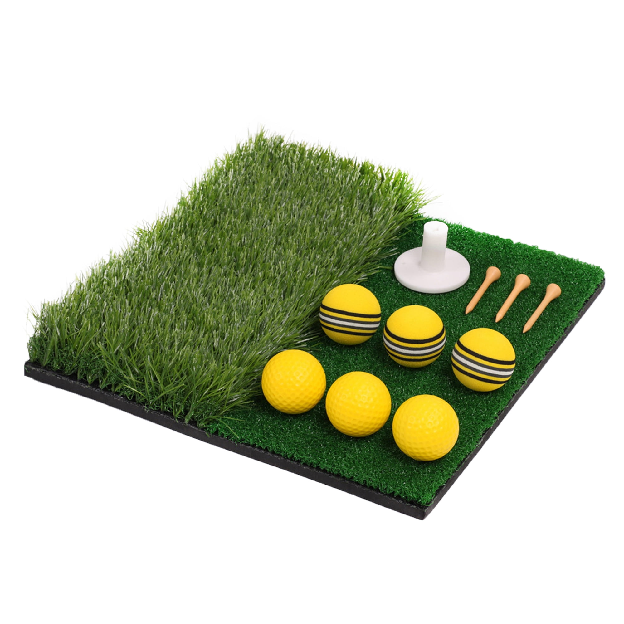 Afunbaby Golf Hitting Practice Pad Set, Simulated Turf Swing Practicing Mat Balls Golf Tees Tee