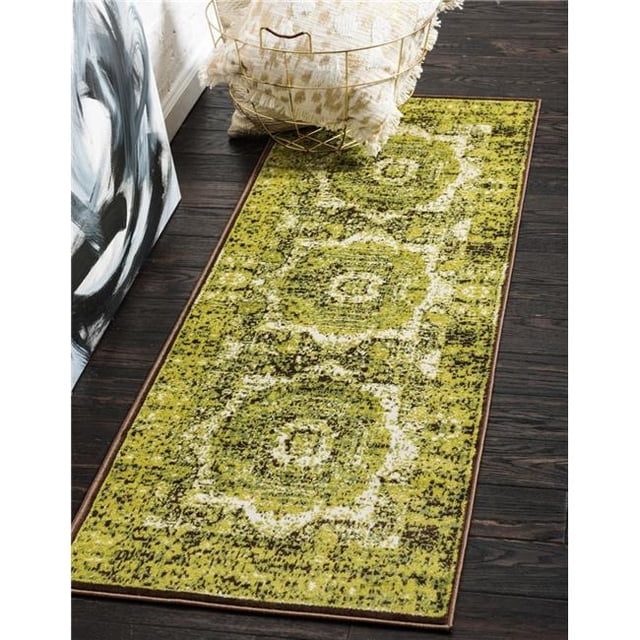 Unique Loom 3135002 2 x 6 Pi Tapis de Course Impériale de Lygos&44; Vert