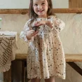 thumbnail image 1 of Ropa de primavera para niñas de 2 a 8 años, vestido Floral con cuello Peter Pan dulce para niñas, vestido de princesa con mangas abullonadas, traje para niños, 1 of 6