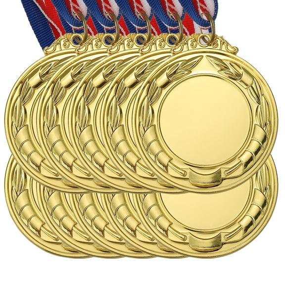 Uxcell Blank Award Medals, 10 Pack Gold Winner Medal for Competitions