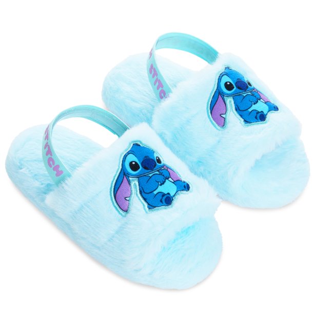 Zapatillas esponjosas Disney Stitch para mujer, cómodas zapatillas Mule House, regalos de Stitch para mujer (azules, 7 EE. UU.)