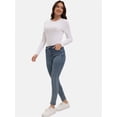 thumbnail image 6 of Women's Long Sleeve Shirts Fall Casual Crew neck Tops Slim Fitted Basic Tees, 6 of 6