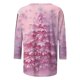 thumbnail image 4 of Fiudx Ofertas Flash Del Día Camiseta con Estampado Navideño a La Moda para Mujer, Blusa con Mangas 3/4, Tops Informales con Cuello Redondo, 4 of 5