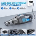 thumbnail image 4 of Handheld Vacuum Cordless, 15000PA Strong Suction Hand Held Car Vacuum Cleaner Rechargeable, Portable Hand Vacuum with Multi-Nozzles & Washable  for Home Office, Car, Pets, 4 of 7