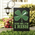thumbnail image 3 of St. Patrick's Day Garden Flag Irish Garden Flag St.patrick's Day Shamrock Kiss Me Outdoor Flag 12.5''×18'' Linen Vertical Double Sided Welcome Flag for Home,garden Decor, 3 of 4