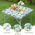 thumbnail image 4 of Pioneer Flower Floral Print Pattern Square Fitted Tablecloth with Elastic Edge,Square Table Cover,Washable Elastic Table Cover for Home Kitchen Party Decor 36"x36", 4 of 6