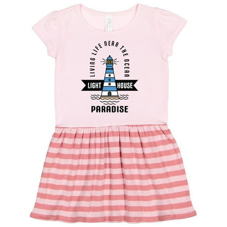 

Inktastic Living Life Near The Ocean Lighthouse Paradise Gift Toddler Girl Dress