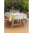 thumbnail image 2 of Easter Outdoor Tablecloth - 60x120 Inch Rectangle Dining Table Cover, Spring Farmhouse Watercolor Bunny Eggs Wood Grain Waterproof Outdoor Table Cloth with Umbrella Hole & Zipper for Picnic/Patio, 2 of 7