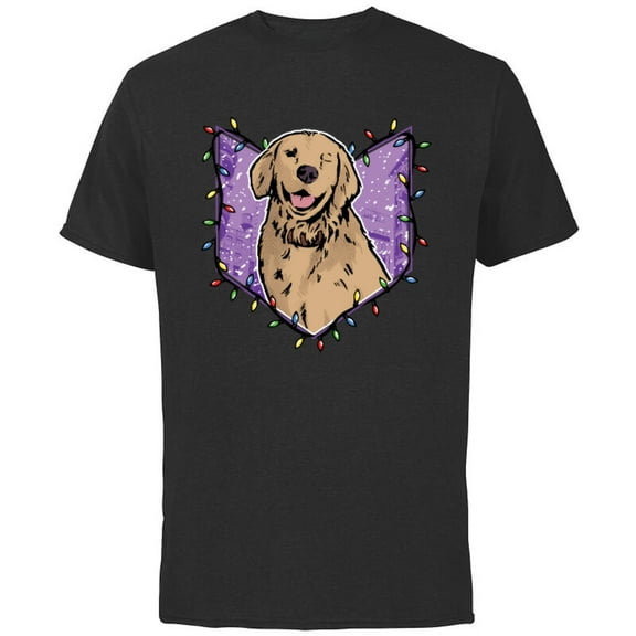 Marvel Hawkeye Lucky the Pizza Dog Holiday Lights - Short Sleeve Cotton T-Shirt for Adults - Customized-Black
