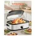 thumbnail image 4 of Roaster Oven, 18QT Electric Roaster Oven, 150-450°F Adjustable Temperature Electric Roasting Pan with Self-Basting Lid, Cool-Touch Handle, Defrost & Warm Function, Stainless Steel Turkey Ovens, 4 of 5