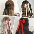 thumbnail image 6 of 4PCS Hair Bows for Women Girls Silky Bow Hair Ribbon Clips with Long Tail Alligator Metal Clips Hair Bows, 6 of 7