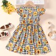 thumbnail image 4 of Toddler Dresses Sizes 2-3 Years A-Line Fly Sleeve Floral Prints Dance Party Fit & Flare Adorable Daily Colorful Lightweight Delicate Yellow Sundress, 4 of 7