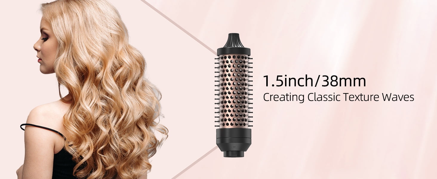 Thermal Brush 3 in 1 Set Ionic Heated Round Curling Create Volume & Smoother Hair Style for Fully Dried Hair Ceramic Fast Heating Curling Iron Brush with Temperature Lock & Auto-Power Off