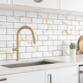 thumbnail image 3 of StyloVue 4 Pieces Peel and Stick Backsplash for Kitchen, 3" x 6" PVC Subway Tile Upgraded Calacatta Gold with Dark Gray Grout Backsplash Stick on Tile Elevate Kitchen, Bathroom, Fireplace,RV, 3 of 6