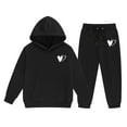 thumbnail image 5 of KAUOD Kids Girls Fleece Jogging Set 2 Piece Cute Heart Cotton Hoodies Sweatpants Outfits Fall Warm Casual Sweatsuits Clothes, 5 of 5
