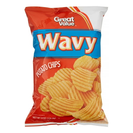 Great Value Gluten-Free Wavy Original Potato Chips, 8 oz