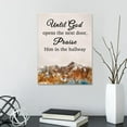 thumbnail image 3 of Christian Bible Scripture Until God Opens the Next Door Praise Him in the Hallway Canvas Wall Art Prints Decoration for Home Bedroom Living Room Church,Christians Gifts,11x14 Inch, 3 of 6