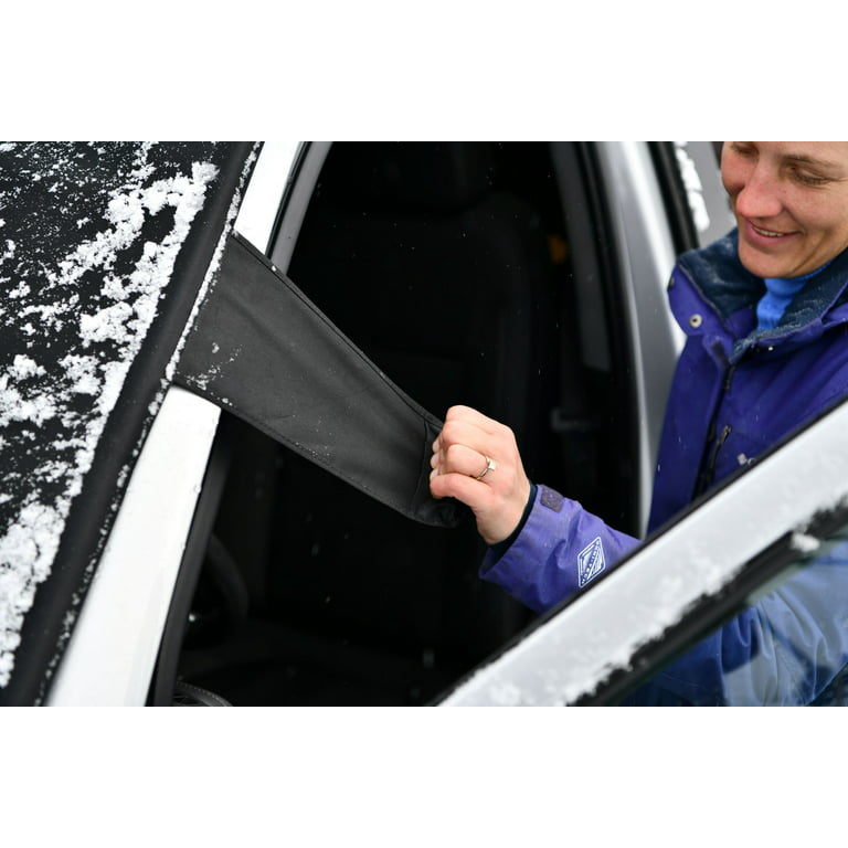 FrostGuard Plus Automotive Winter Windshield Cover Standard Size for Cars  and Smaller SUVs Shade, Black